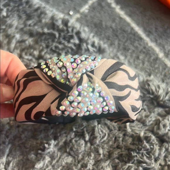 Zebra Print Headband with Rhinestones - Picture 1 of 1
